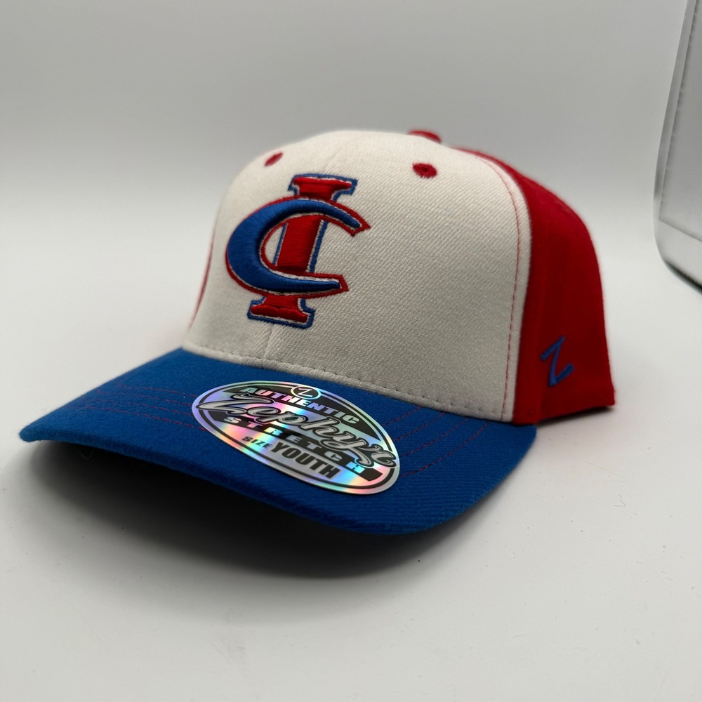 Zephyr Hat Youth Size Youth Blue Red White New Stretch Fit Bluejackets Logo